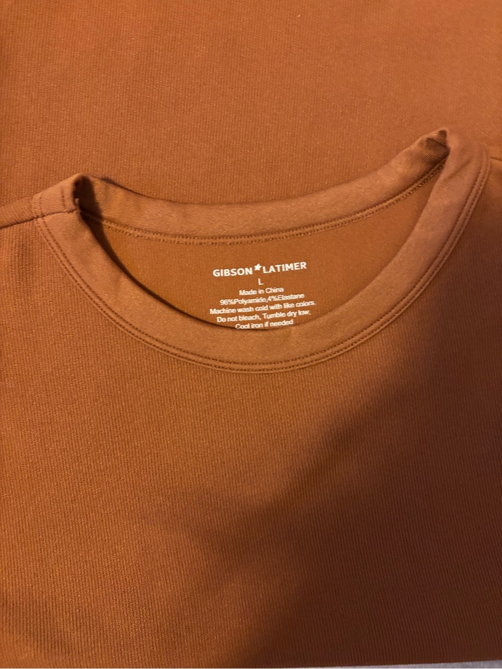 Gibson Latimer Long Sleeve Crew Neck Shirt in Burnt Orange